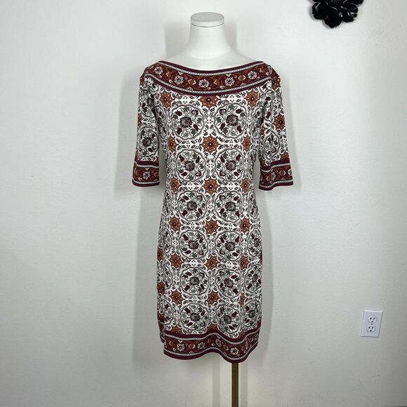 Max Studio Dresses & Skirts - Max Studio Dress Womens Medium Multicolor Floral Jersey Shift Knee Length Boho